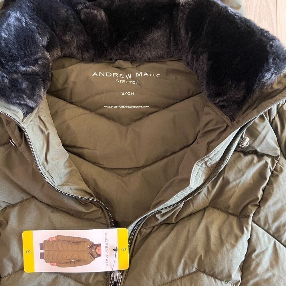 Andrew Marc Women's Long Stretch Parka jacket size S - Picture 4 of 10